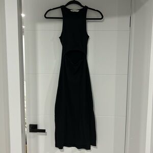 BLUENOTES black ribbed cutout maxi dress with slits on either side